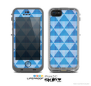 The Vintage Blue Striped Triangular Pattern V4 Skin for the Apple iPhone 5c LifeProof Case