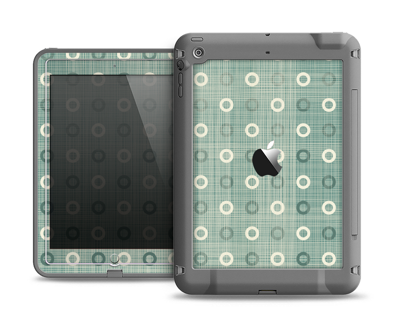 The Vintage Blue & Tan Circles Apple iPad Air LifeProof Fre Case Skin Set