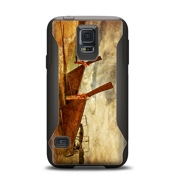 The Vintage Boats Beach Scene Samsung Galaxy S5 Otterbox Commuter Case Skin Set