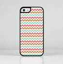 The Vintage Brown-Teal-Pink Chevron Pattern Skin-Sert Case for the Apple iPhone 5c