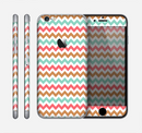 The Vintage Brown-Teal-Pink Chevron Pattern Skin for the Apple iPhone 6