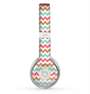 The Vintage Brown-Teal-Pink Chevron Pattern Skin for the Beats by Dre Solo 2 Headphones