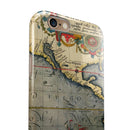 The Vintage Coast Map iPhone 6/6s or 6/6s Plus 2-Piece Hybrid INK-Fuzed Case