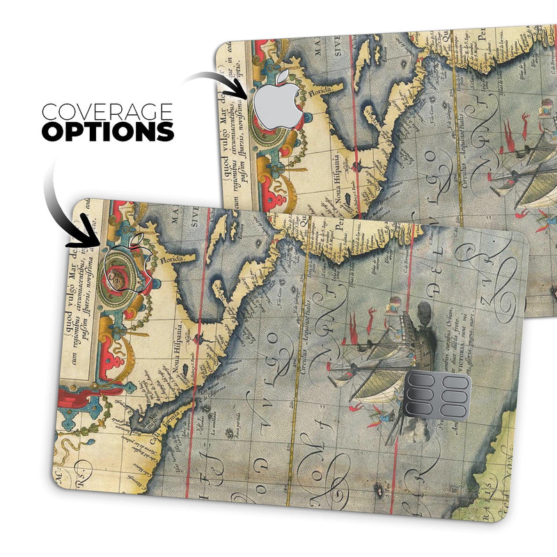 The Vintage Coast Map - Premium Protective Decal Skin-Kit for the Apple Credit Card