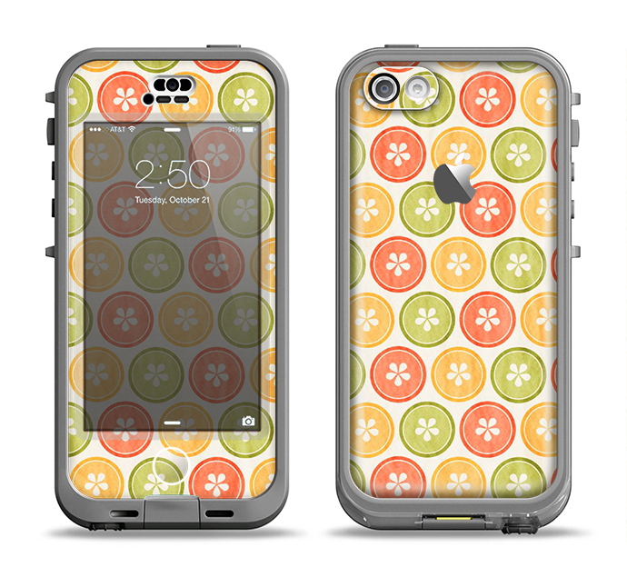 The Vintage Color Buttons Apple iPhone 5c LifeProof Nuud Case Skin Set