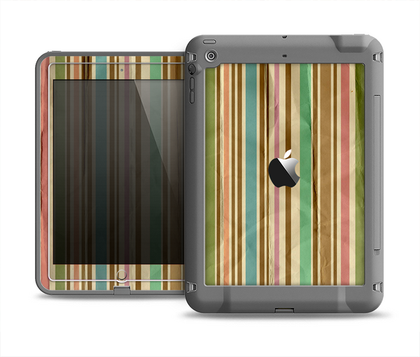 The Vintage Color Striped V3 Apple iPad Mini LifeProof Fre Case Skin Set