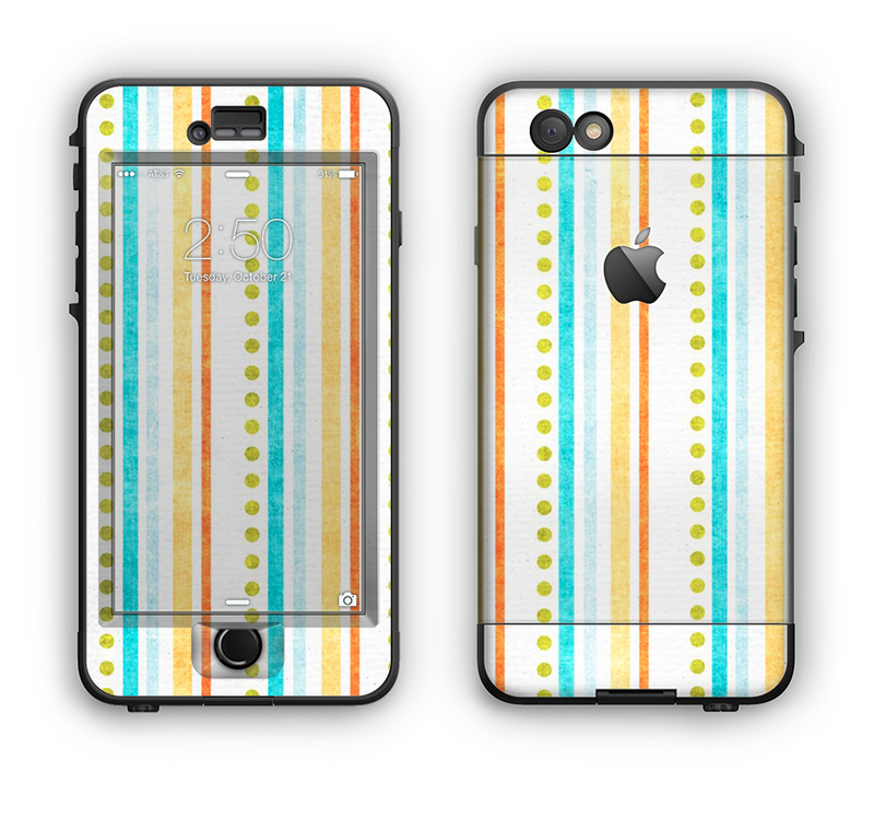 The Vintage Colored Stripes Apple iPhone 6 LifeProof Nuud Case Skin Set