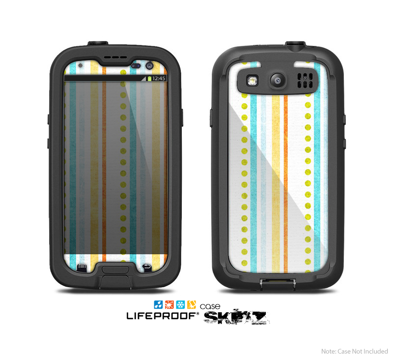 The Vintage Colored Stripes Skin For The Samsung Galaxy S3 LifeProof Case