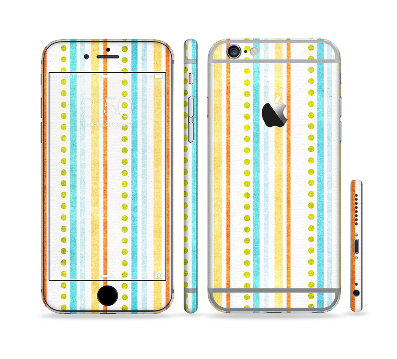 The Vintage Colored Stripes Sectioned Skin Series for the Apple iPhone 6 Plus