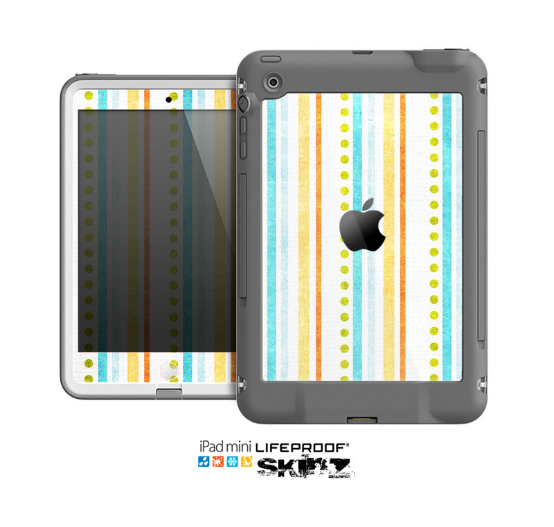 The Vintage Colored Stripes Skin for the Apple iPad Mini LifeProof Case