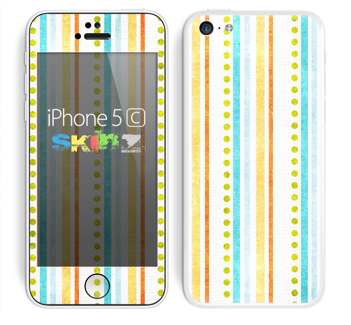 The Vintage Colored Stripes Skin for the Apple iPhone 5c