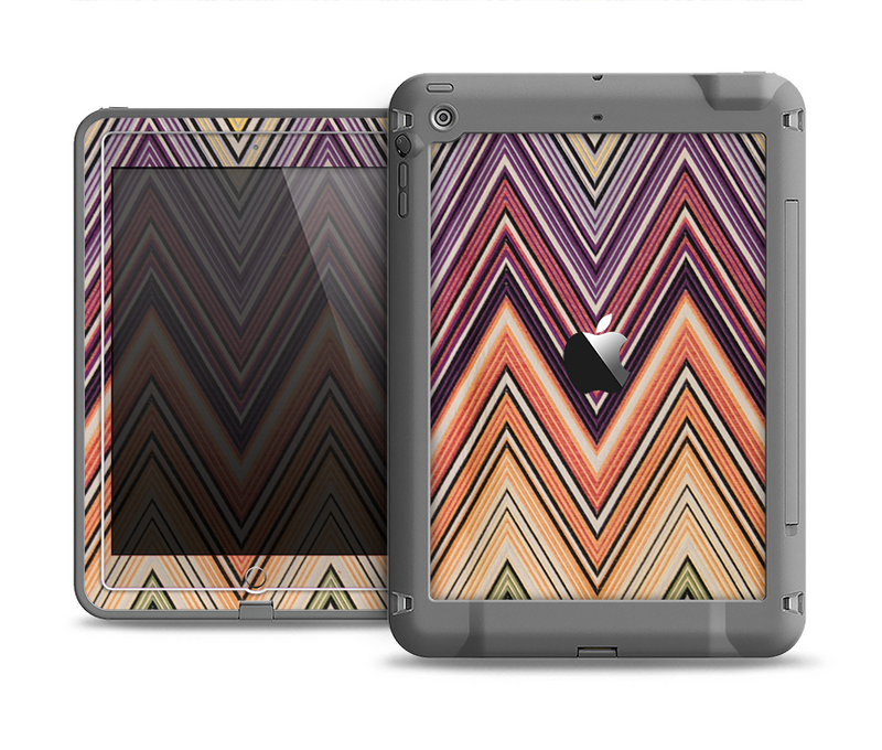 The Vintage Colored V3 Chevron Pattern Apple iPad Air LifeProof Fre Case Skin Set
