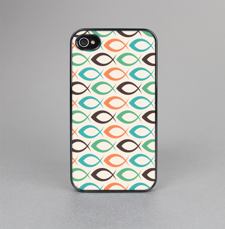 The Vintage Colored Vector Fish Icons Skin-Sert for the Apple iPhone 4-4s Skin-Sert Case