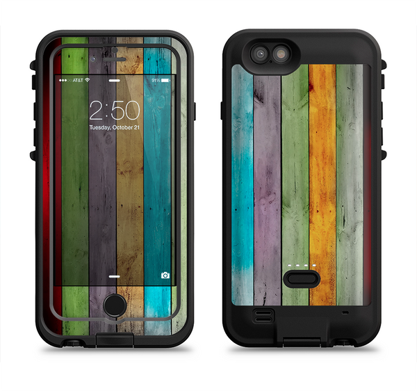 the vintage colored wooden planks  iPhone 6/6s Plus LifeProof Fre POWER Case Skin Kit