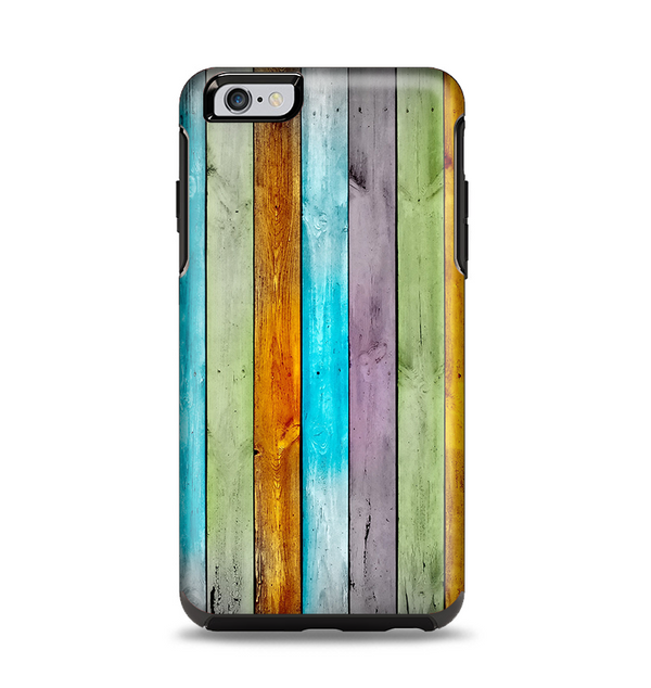 The Vintage Colored Wooden Planks Apple iPhone 6 Plus Otterbox Symmetry Case Skin Set