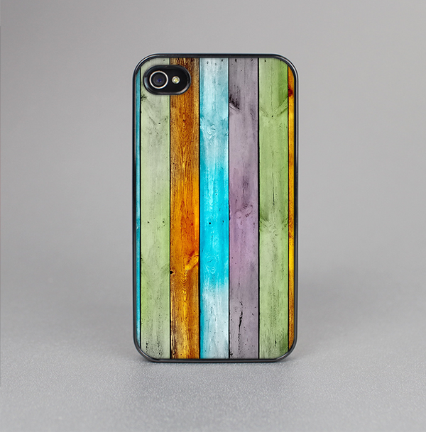 The Vintage Colored Wooden Planks Skin-Sert for the Apple iPhone 4-4s Skin-Sert Case