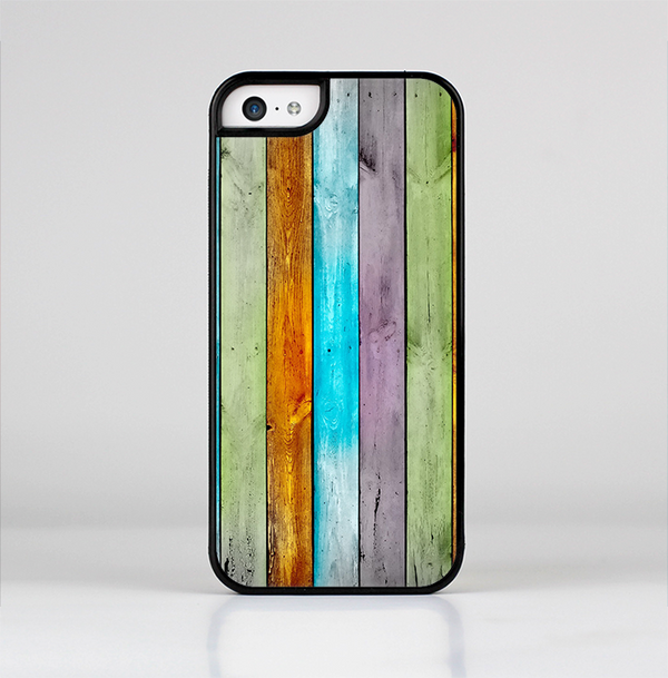 The Vintage Colored Wooden Planks Skin-Sert Case for the Apple iPhone 5c