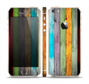 The Vintage Colored Wooden Planks Skin Set for the Apple iPhone 5s