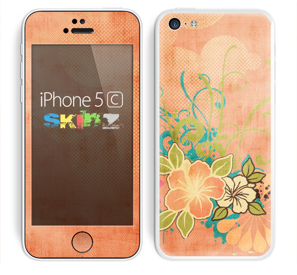 The Vintage Coral Floral copy Skin for the Apple iPhone 5c