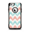 The Vintage Coral & Teal Abstract Chevron Pattern Apple iPhone 6 Otterbox Commuter Case Skin Set