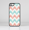 The Vintage Coral & Teal Abstract Chevron Pattern Skin-Sert Case for the Apple iPhone 5/5s