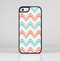 The Vintage Coral & Teal Abstract Chevron Pattern Skin-Sert Case for the Apple iPhone 5c