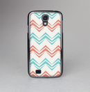The Vintage Coral & Teal Abstract Chevron Pattern Skin-Sert Case for the Samsung Galaxy S4