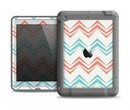 The Vintage Coral & Teal Abstract Chevron Pattern Apple iPad Air LifeProof Fre Case Skin Set