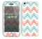 The Vintage Coral & Teal Abstract Chevron Pattern Skin for the Apple iPhone 5c