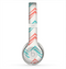 The Vintage Coral & Teal Abstract Chevron Pattern Skin for the Beats by Dre Solo 2 Headphones