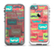 The Vintage Coral and Neon Mustaches Apple iPhone 5-5s LifeProof Fre Case Skin Set