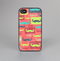 The Vintage Coral and Neon Mustaches Skin-Sert for the Apple iPhone 4-4s Skin-Sert Case