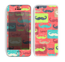The Vintage Coral and Neon Mustaches Skin for the Apple iPhone 5c