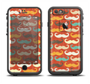 The Vintage Dark Red Mustache Pattern Apple iPhone 6/6s LifeProof Fre Case Skin Set