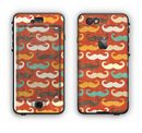 The Vintage Dark Red Mustache Pattern Apple iPhone 6 LifeProof Nuud Case Skin Set