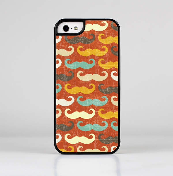 The Vintage Dark Red Mustache Pattern Skin-Sert Case for the Apple iPhone 5/5s