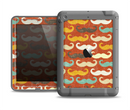 The Vintage Dark Red Mustache Pattern Apple iPad Mini LifeProof Fre Case Skin Set