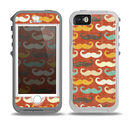 The Vintage Dark Red Mustache Pattern Skin for the iPhone 5-5s OtterBox Preserver WaterProof Case