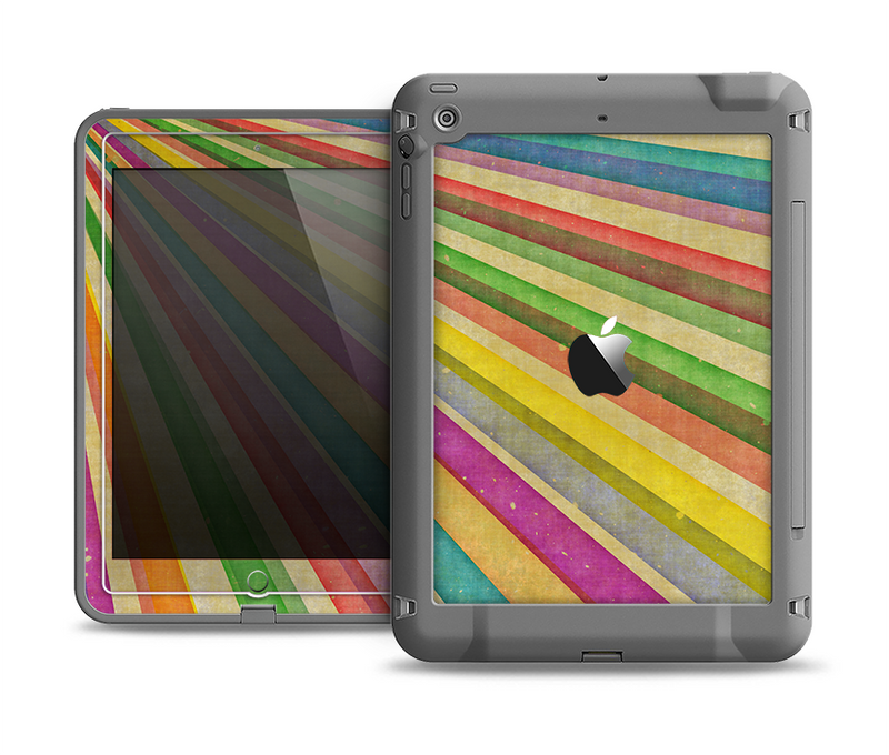 The Vintage Downward Ray of Colors Apple iPad Mini LifeProof Fre Case Skin Set