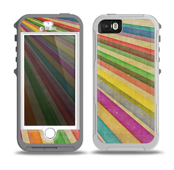 The Vintage Downward Ray of Colors Skin for the iPhone 5-5s OtterBox Preserver WaterProof Case