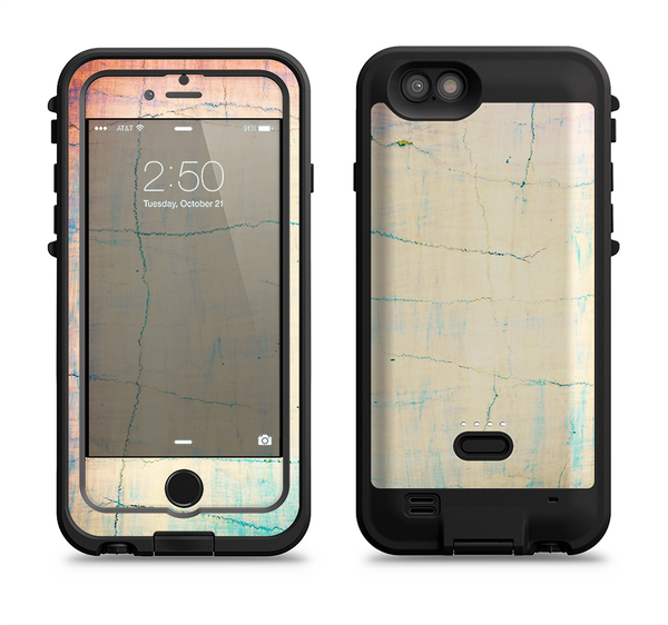 The Vintage Faded Colors with Cracks Apple iPhone 6/6s LifeProof Fre POWER Case Skin Set