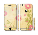 The Vintage Golden Flowers Sectioned Skin Series for the Apple iPhone 6 Plus