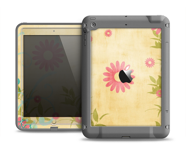 The Vintage Golden Flowers Apple iPad Mini LifeProof Fre Case Skin Set