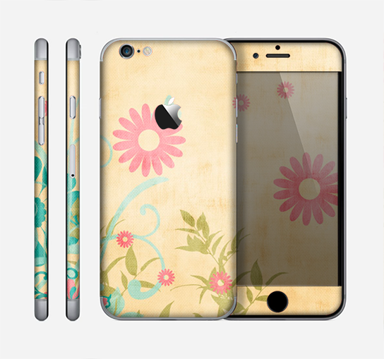 The Vintage Golden Flowers Skin for the Apple iPhone 6