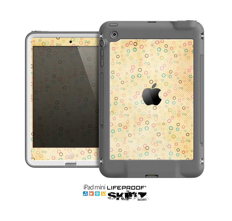 The Vintage Golden Tiny Polka Dots Skin for the Apple iPad Mini LifeProof Case