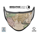 The Vintage Grand Ocean Map - Made in USA Mouth Cover Unisex Anti-Dust Cotton Blend Reusable & Washable Face Mask with Adjustable Sizing for Adult or Child