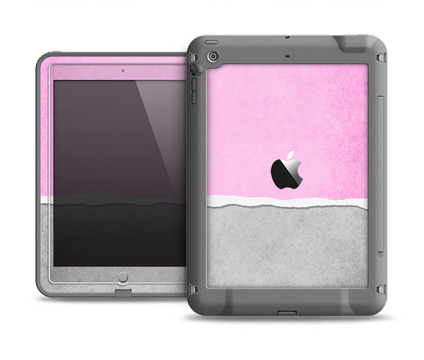 The Vintage Gray & Pink Texture Apple iPad Air LifeProof Fre Case Skin Set