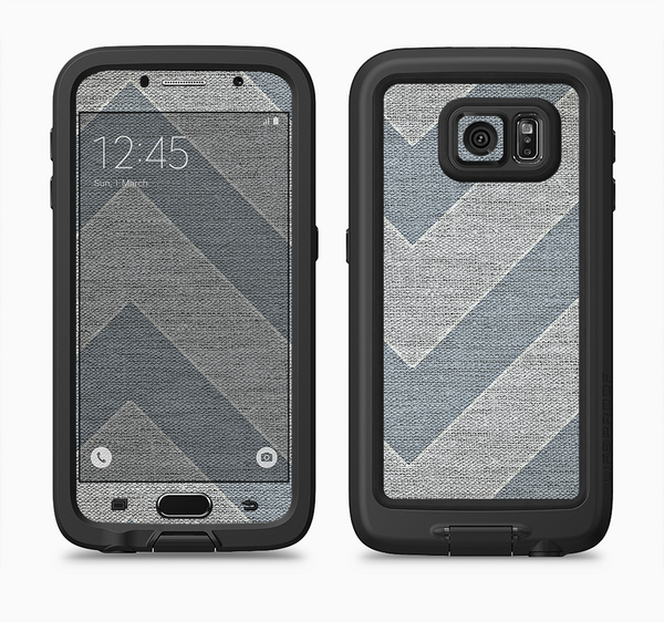 The Vintage Gray Textured Chevron Pattern Wide V3 Full Body Samsung Galaxy S6 LifeProof Fre Case Skin Kit