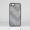 The Vintage Gray Textured Chevron Pattern Wide V3 Skin-Sert Case for the Apple iPhone 5/5s