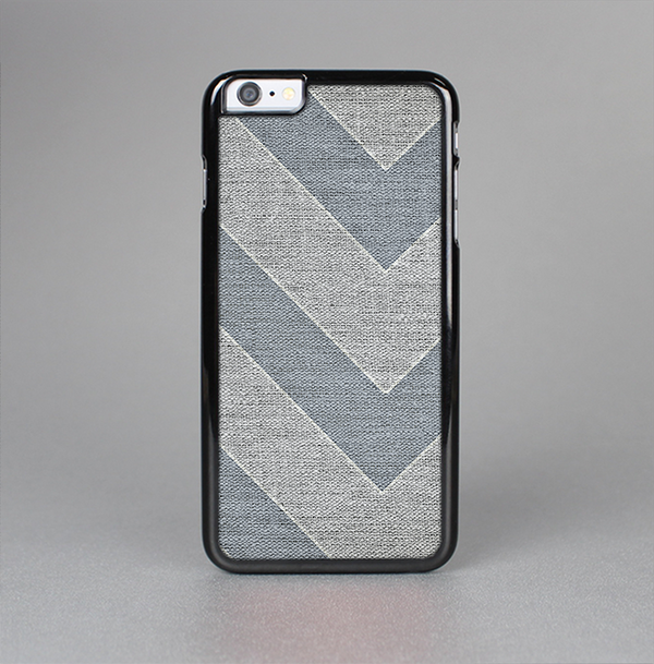 The Vintage Gray Textured Chevron Pattern Wide V3 Skin-Sert for the Apple iPhone 6 Plus Skin-Sert Case